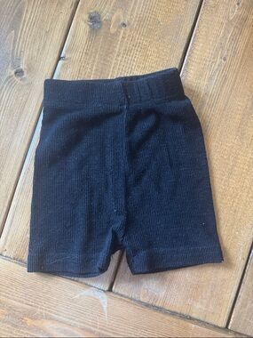 Little Bipsy Black Ribbed Knit Shorts